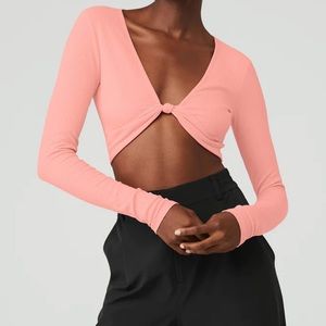 Alo - Ribbed Knotty Long Sleeve Top
